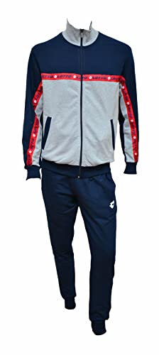 Lotto Tuta Uomo in Felpa Estiva - Completa Sportiva - Morbida per il Tuo Massimo Comfort (1064 Grigio, XL)