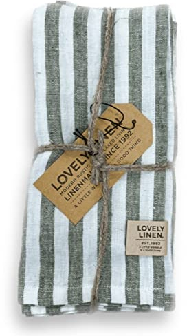 Lovely Linen NL0671 Lovely Serviette Leinen Edge Jeep Green (1 Stück)
