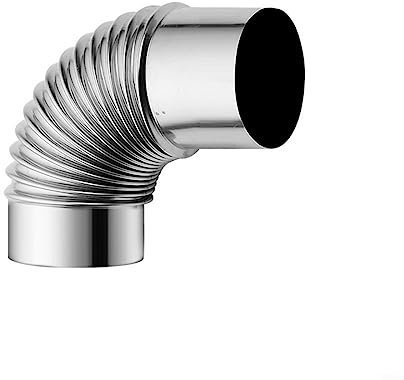 EpheyFIF 90° Bogen gerippt Durchmesser Ofenrohr Rauchrohr Edelstahl Ofenknie Bogen Knie Heizung Bogen 90° Bogenknie Winkel 80mm