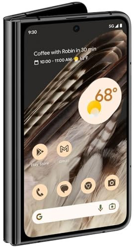 Google Pixel Fold 5G 256 GB + 12 GB de RAM desbloqueado de fábrica, doble SIM (Nano-SIM + eSIM) - Smartphone Android con pantalla plegable (obsidiana) (renovado)
