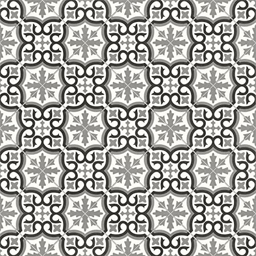 Grey Moroccan Tiles Morris Vinyl Flooring 2.6mm Thick Felt Backed R11 Lino (2m x 2m)