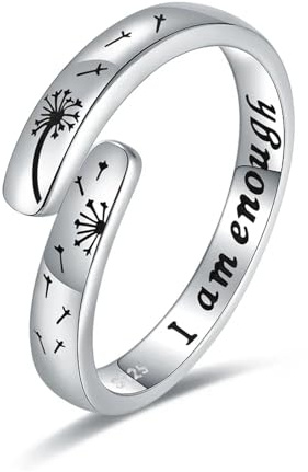 FUSHENGTER Ringe Ring Damen Finger Frauen Herren Geschenk Ich Bin Genug Ring
