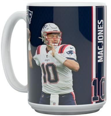 Great Branding Mac Jones Motion New England Patriots NFL Tasse 450ml