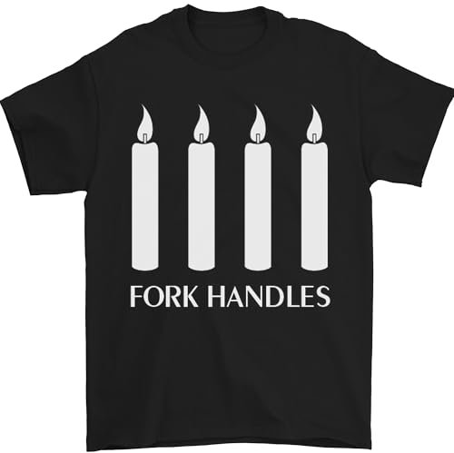 Four Candles Fork Handles Funny Two Ronnies Mens T-Shirt 100% Cotton Black M