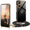 Funda para Redmi 13C 4G con Cuerda, Carcasa Redmi 13C con Correa Colgante Ajustable Collar de Cuello Fundas Redmi 13C con Cordón Silicona Cover de Corazón con Chapado en Oro de Lujo Redmi 13C Case