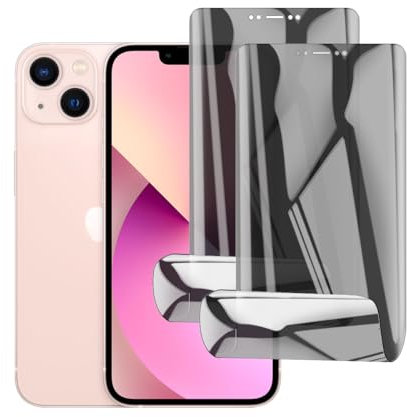 Glcrrpu Pack of 2 Privacy Screen Protectors for iPhone 13 Mini, Hydrogel Flexible Transparent TPU, Screen Protector, Scratching, Easy to Install Screen Protector