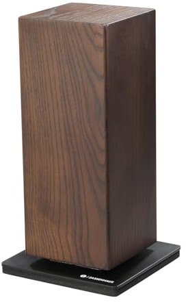 Zassenhaus Magnet-Messerblock SPIN | Für 8 Messer | Holz-Messerhalter magnetisch | Mehrseitig nutzbar, drehbar | Für Fleischmesser, Hackmesser und mehr | 13 × 13 × 25,5 cm | Eschenholz/Edelstahl