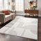 payé Teppich Läufer - 80x150cm Creme-Grau Bodenbelag Hochtief Struktur Flachflor - Ornamte Muster Boho Design Wohnteppich