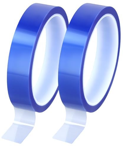 QWORK® 2 Rollen Wärmeband für Sublimation, 20mm x 33m, Klebeband Hitzebeständiges Temperaturbeständigkeit bis 230 °C, für Elektronik, Leiterplatte, Thermotransfer (Blau)