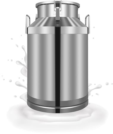 Adima Seau à Vin Tonneaux de Transport de Lait Bidon de Lait en Acier Inoxydable, Bidons de Stockage pour Le Lait pour Les Seaux de Stockage/Transport de Liquides et Solides(Size:35L),35L
