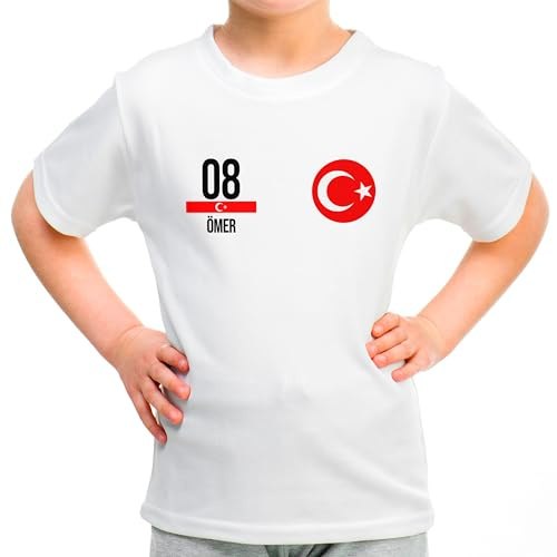 True Statements Türkei Kinder T-Shirt „WM 2026“ Weltmeisterschaft Shirt Jungen Mädchen Unisex - personalisiert mit Zahl & Namen Türkiye Trikot - Fanartikel Fan-Outfit