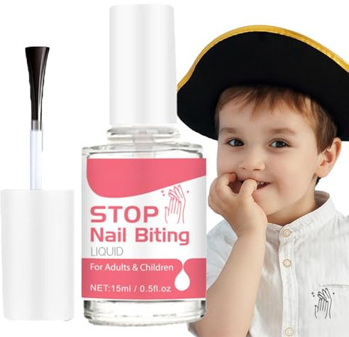 Stop Biting Your Nails with Fast, Prevent Nail Biting with Easy Application, Acting Anti Nail Biting Nail Polish, Clear Varnish with Treatment Benefits for Adults & Children