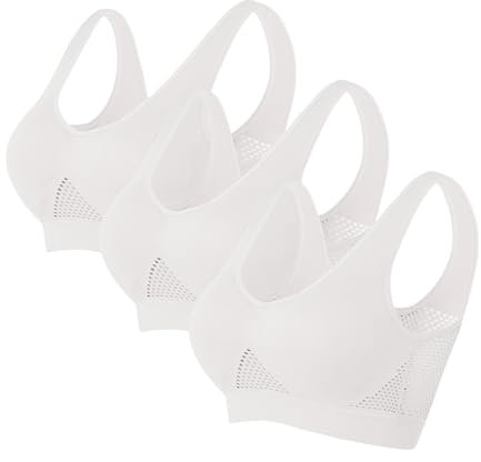 Cross Back Plus Size Wireless Bra for Women, Nursing and Supportive Sports Bra, Wire Free Support UK, White