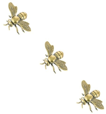 SEWOART 3 Stücke Realistische Biene Ornament Messing Biene Schmuck Biene Decor Insekt Ornament Desktop Messing Bee Handwerk