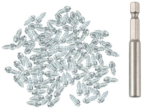 Perni da neve per pneumatici,Chiodi per pneumatici per ghiaccio e neve, Perni per ruote per motoslitta, Perno a vite 100X antiscivolo, perni anti-ghiaccio in acciaio al tungsteno, chiodi per