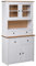 LVHUIDEH Highboard mit 4 Schubladen, 2 Türen und 2 Glastüren, Buffetschrank, Aufbewahrungsschrank, Küchenschrank, für Wohnzimmer Küche Esszimmer, 93 x 40,5 x 180 cm Massives Kiefernholz