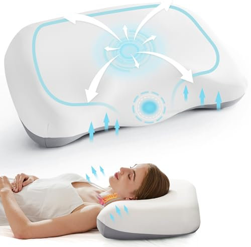 NOFFA Nackenkissen Kopfkissen, Memory Foam Kissen Ergonomisches, Festigkeit einstellbares Orthopädisches Kissen, Nackenstützkissen für Seiten, Rücken & Bauchschläfer Pillow 65 x 35 x 11.5 cm