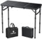 FUNYKICH Tavolo da Campeggio Pieghevole 87x40 cm,Tavolo da Picnic in Alluminio con 3 Altezze Regolabili (26/48/70 cm) e Maniglia di Trasporto, Piano in MDF,per Barbecue, Pesca e Campeggio,Nero