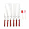 Kebab Skewers Double Prong,6Pcs BBQ Skewers Kabob Skewers,Stainless Steel Barbecue Forks,Reusable Shish Kabob with 2Pcs Silicone BBQ Brush,Roasting Sticks for Outdoor BBQ