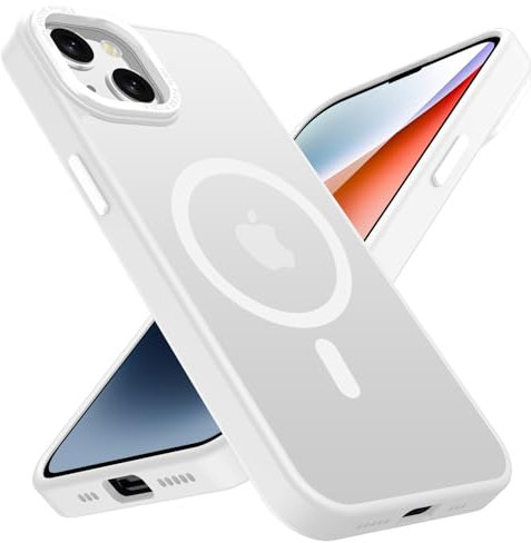 KPPIT for iPhone 14 Plus case Compatible with MagSafe, Shockproof Drop Protection, Frosted Translucent Back Magnetic Phone Case for iphone 14 Plus,Transparent