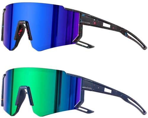 Beread 2 Stück polarisierte Kinder Sonnenbrillen, Jugend-Baseball-Sport-Sonnenbrillen, UV400-Schutzbrillen für Jungen und Mädchen, Radfahren, Laufen (A)