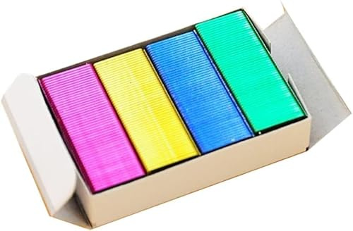 800 Stück farbige Heftklammern, Heimwerker-Laden, Standard-Heftklammern, Mini-Heftklammern, Büro, Schulbedarf (24/6 mm)
