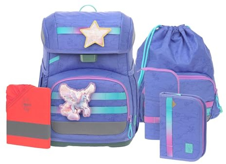 LÄSSIG Schulranzen Regenhülle Light Unique School Set 7-teilig Cloud lilac violett