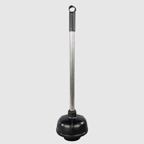 La Briantina Sturatore per WC e Turche con Flangia Estraibile, Ventosa Ø15 cm, Manico in Acciaio, Altezza Totale 53 cm, per Scarichi Sanitari