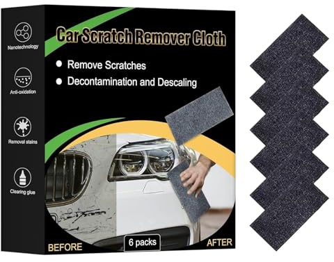 Nano Polix Kratzerentferner Tuch, Auto Kratzer Entferner & Auto Poliertuch, Nano Kratzer Tuch für Autolack, Wiederverwendbar 6 Stück