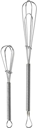 Chef Aid 2 Stainless Steel Mini Whisks, Silver