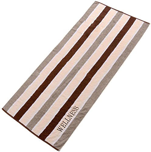 aqua-textil Wellness Saunatuch 80 x 200 cm Streifen braun Baumwolle Frottee Sauna Handtuch Strandtuch