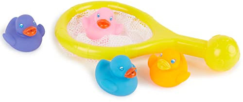 Bieco Catcher mit Vier Badeenten I Badespass für Kinder Badewanne I Badewannen Spielzeug I Badespielzeug Baby Wasserspielzeug I Spielzeug Badewanne I Wasserspielzeug Badewanne I Baby Badespielzeug