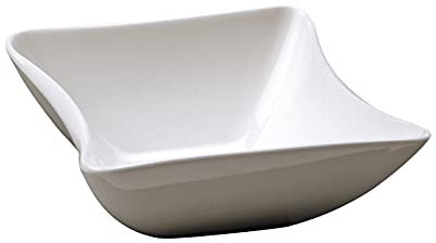 Deagourmet Insalatiera/Bowl Media in finissima porcellana bianca, design Italiano, linea Onda, ideale per piatti freschi, antipasti, insalate, zuppe, 18 cm