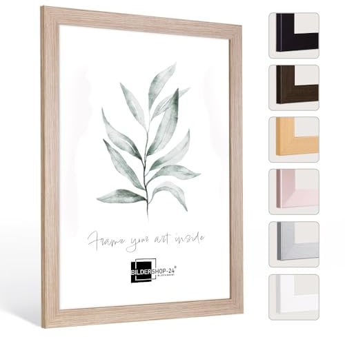Bildershop-24 Bilderrahmen Monza in Sonoma Eiche in 40 X 40 Fotorahmen, Wechselrahmen, Posterrahmen, Puzzlerahmen