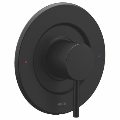 Moen Align Matte Black Pressure Balancing Modern Trim Kit, Featuring Bathroom Shower Lever Handle for Temperature Adjustment, (Posi-Temp Valve Required), T2191BL