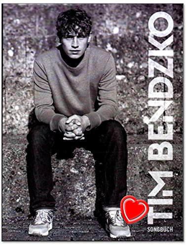 Tim Bendzko Songbuch für Klavier, Gesang, Gitarre - große Auswahl an Bildmaterial und persönliche Kommentare zu den Songs und zu ihrer Spielweise - Notenbuch mit bunter herzförmiger Notenklammer