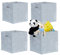 4er Set quadratische Filzkörbe, faltbar, mit 2 Trageöffnungen, schicke Regalkörbe, H x B x T: 30 x 30 x 30 cm, grau