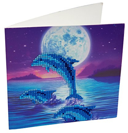 CCK-A11: Moonlight Dolphins Crystal Art Card Kit
