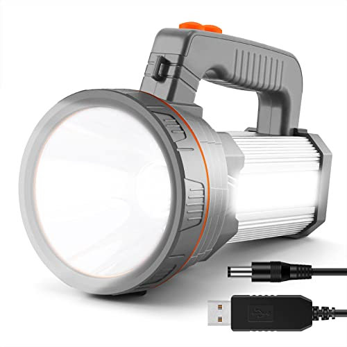 AF-WAN Lampe Torche LED Rechargeable Portable Ultra Lumineuse 9000 mAh 7000 lumens, Lampe Camping Projecteur Portable, Lampe de Poche Rechargeable pour Randonnée Camping