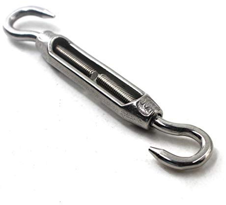 Tenditore M10 in acciaio inox 304, morsetto con doppio gancio per funi metalliche - Confezione da 1