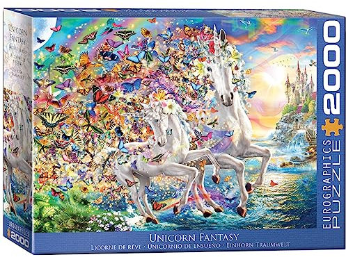 Eurographics 8220-5551 Unicorn Fantasy by Adrian 2000-Piece Einhorn Puzzle, Mehrfarbig