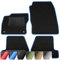 moto-MOLTICO Fußmatten Auto - Velours Autoteppiche passend für Ford Fiesta (2011-2017) - 4-teiliges Set - Schwarze Automatten mit Blauen Ziernähten