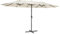 blumfeldt Twin Peaks - Ombrellone Parasole, Dimensioni: 456x245x268 cm (LxAxP), Materiale: Poliestere, Protezione UV: 50, Idrorepellente, Supporto in Alluminio, Antiruggine, Incluso Basamento, Crema