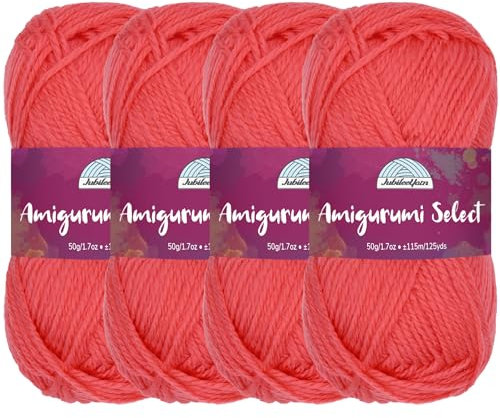 Amigurumi Select - Matasse di filato 100% acrilico per lavori di uncinetto e lavoro a maglia - Begonia - 4 matasse