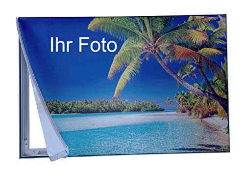 Werbetechnik Dreßen Individueller Textilspannrahmen mit Ihrem Bild | Motiv wechselbar (Silber, 90 x 30 cm (Panorama))