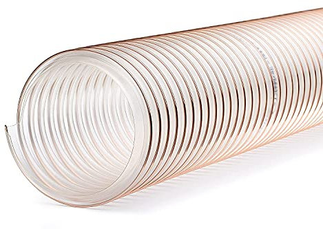 VACUFLEX PU 400 C ECO Tuyau d'aspiration en polyuréthane avec épaisseur de paroi de 0,4 mm – Longueur 10 m – ID38 mm/ID40 mm – Résistant aux microbes et à l'hydrolyse