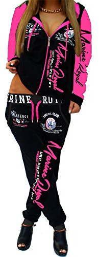Jaylvis Damen Jogginganzug Training Sportanzug 2tlg Set Fitness ARMS A.2254 (54, Pink)