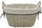 JVL Arianna Oval Tapered Willow Storage Basket, Grey Wash