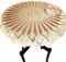 BMIDRUT 90 cm beige Vintage Häkelspitzen-Deckchen, Häkel-Tischdecken, rund, handgefertigt, Baumwolle, Tischdekoration, Hochzeit, Zuhause, Party-Dekoration (Beige)