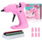 Cordless Hot Met Glue Gun - Mini Hot Glue Gun USB Rechargeable with 2600mAh Lithium Battery 30pcs Glue Sticks 7x140mm for DIY Arts Crafts Gift Home School Festival Decoration Quick Repairs Pink